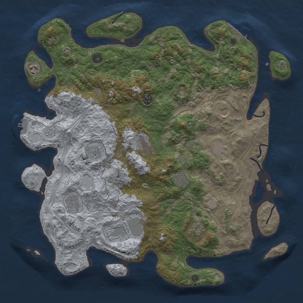 Rust Map: Procedural Map, Size: 4500, Seed: 1474775941, 20 Monuments