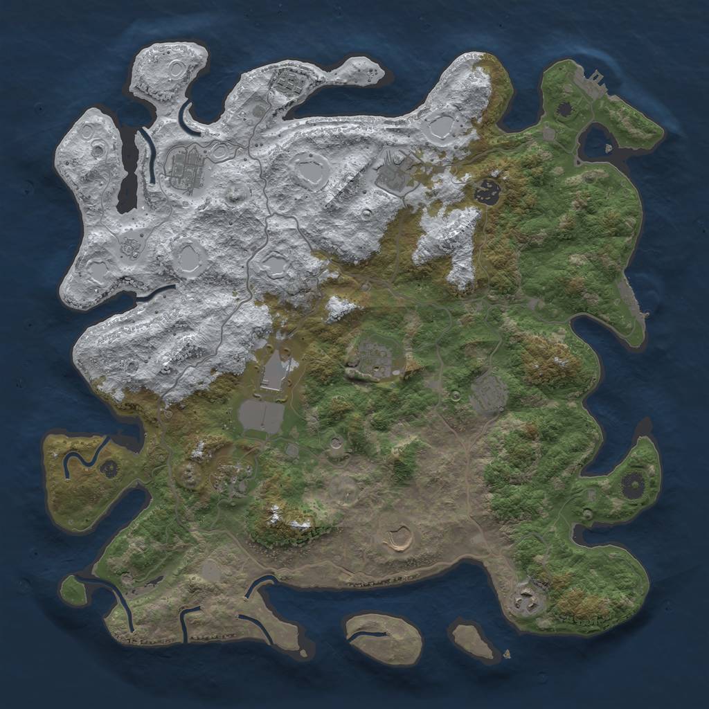 Rust Map: Procedural Map, Size: 4200, Seed: 107580476, 19 Monuments
