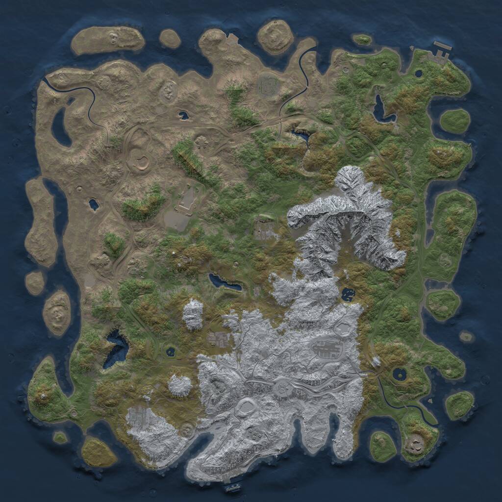 Rust Map: Procedural Map, Size: 5500, Seed: 14689, 17 Monuments