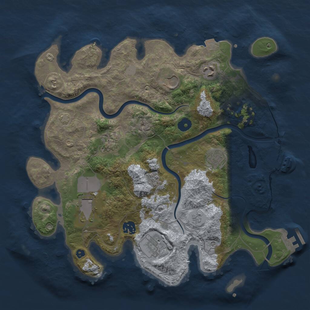 Rust Map: Procedural Map, Size: 3500, Seed: 402752538, 14 Monuments