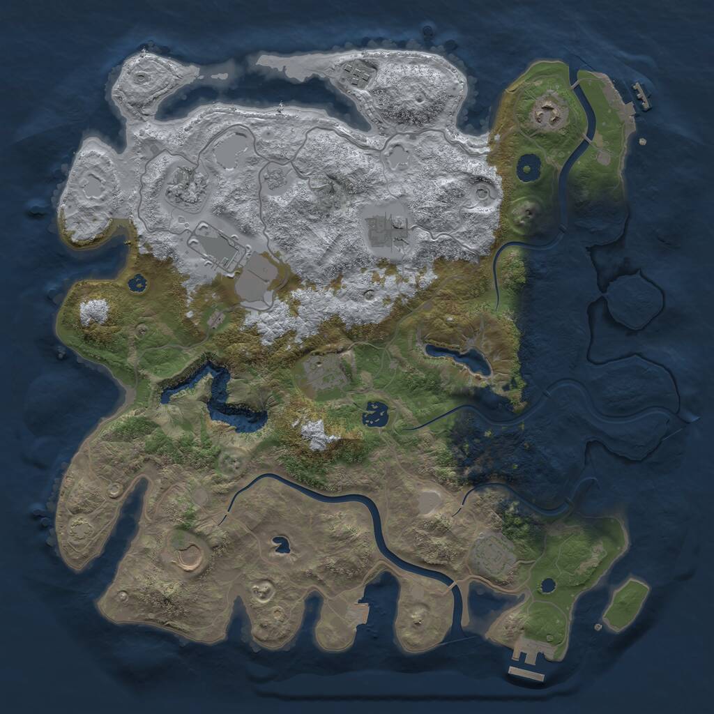 Rust Map: Procedural Map, Size: 4000, Seed: 499583748, 15 Monuments