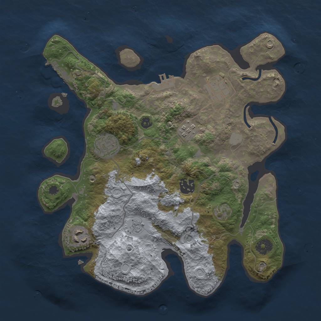 Rust Map: Procedural Map, Size: 3000, Seed: 260194803, 12 Monuments