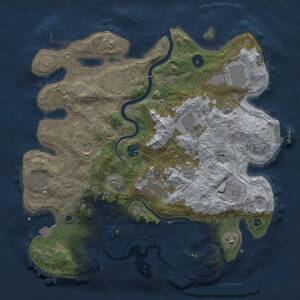 Thumbnail Rust Map: Procedural Map, Size: 3700, Seed: 1153331241, 16 Monuments