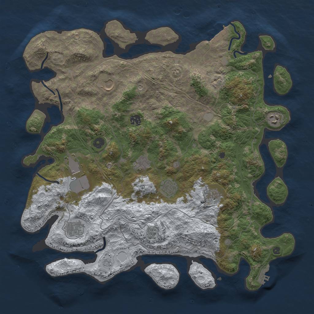 Rust Map: Procedural Map, Size: 4250, Seed: 10442624, 18 Monuments