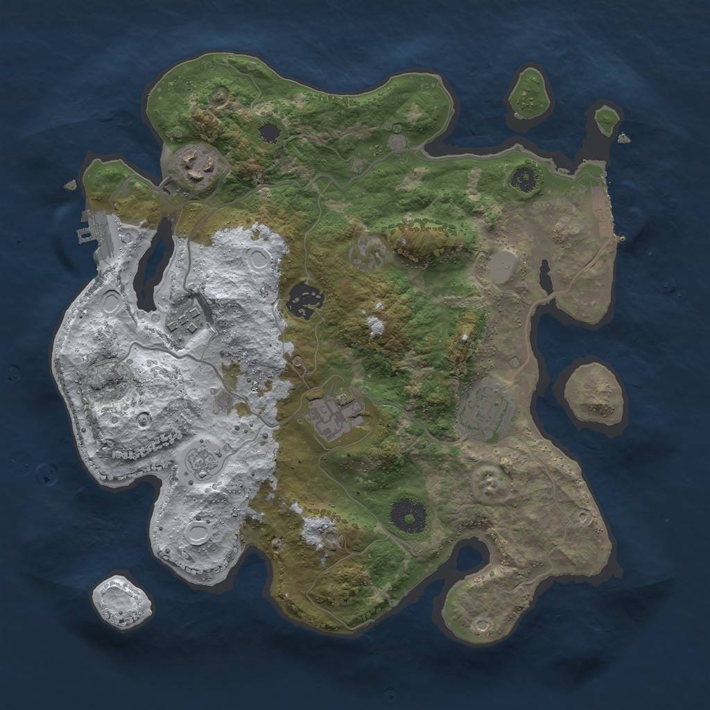 Rust Map: Procedural Map, Size: 3000, Seed: 1762701706, 13 Monuments