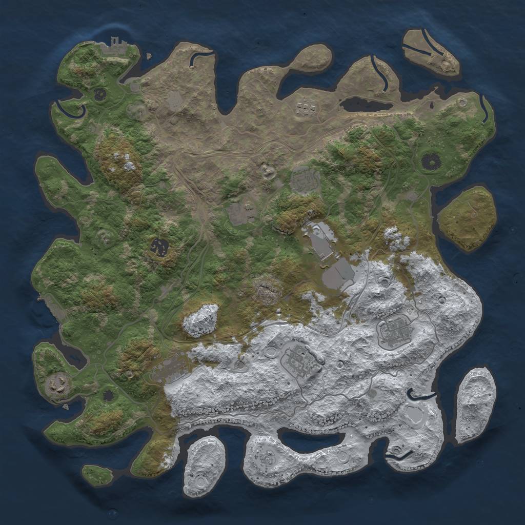 Rust Map: Procedural Map, Size: 4250, Seed: 1223597194, 18 Monuments