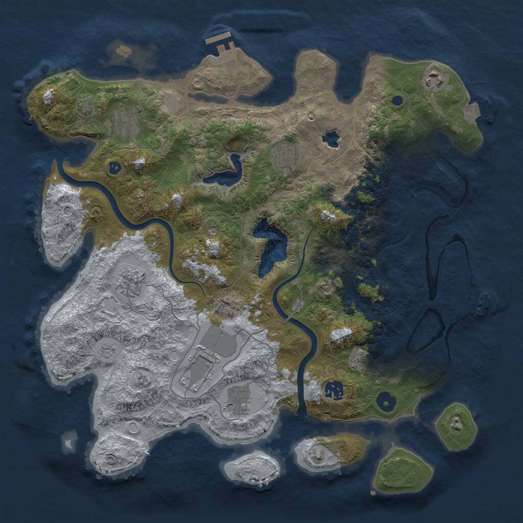 Rust Map: Procedural Map, Size: 4000, Seed: 1660578856, 14 Monuments