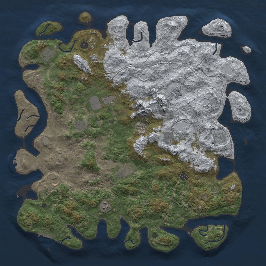 Rust Map: Procedural Map, Size: 5000, Seed: 50867, 20 Monuments