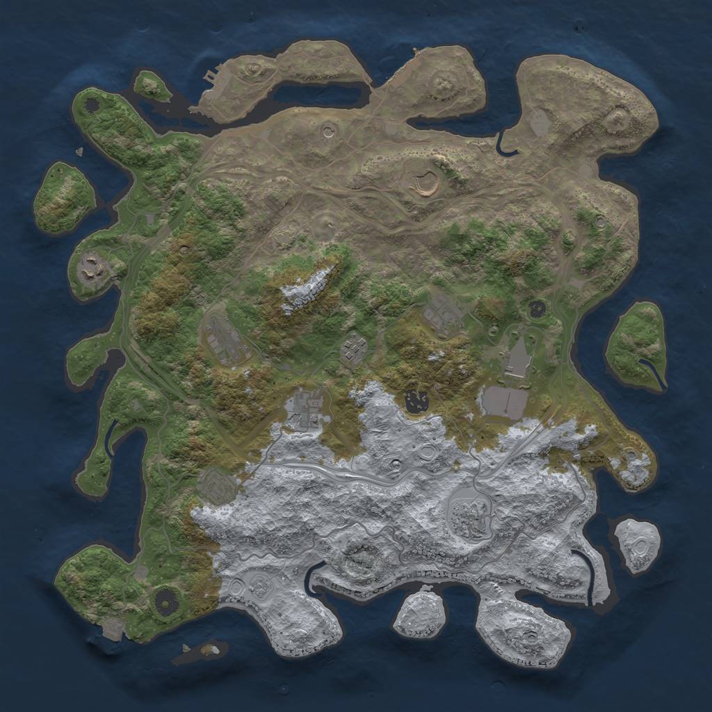 Rust Map: Procedural Map, Size: 4250, Seed: 1392978015, 18 Monuments