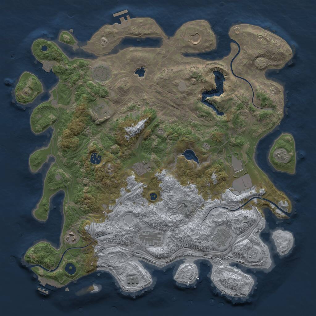 Rust Map: Procedural Map, Size: 4250, Seed: 1392978015, 16 Monuments