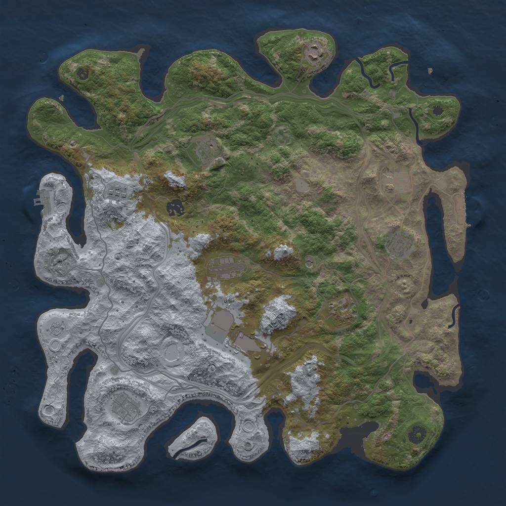 Rust Map: Procedural Map, Size: 4250, Seed: 1344113557, 19 Monuments