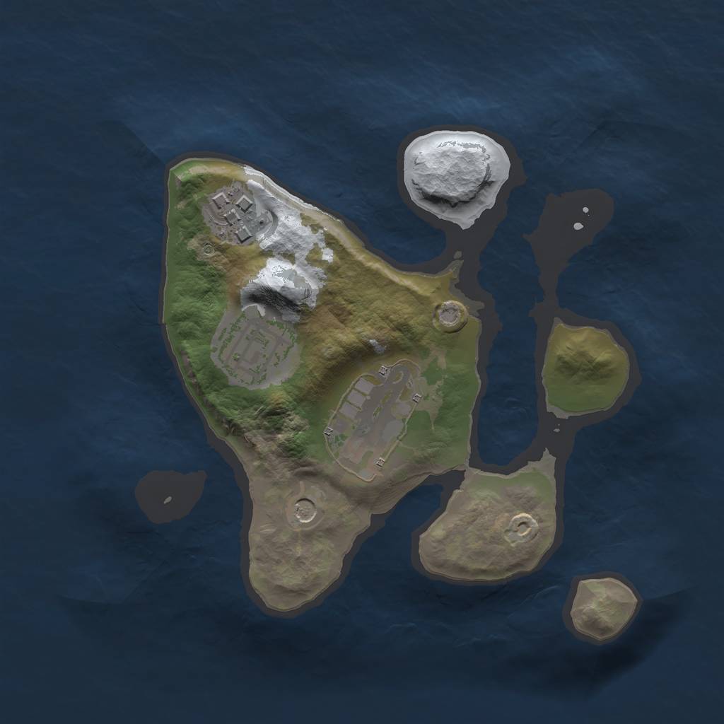 Rust Map: Barren, Size: 2000, Seed: 45563445, 6 Monuments