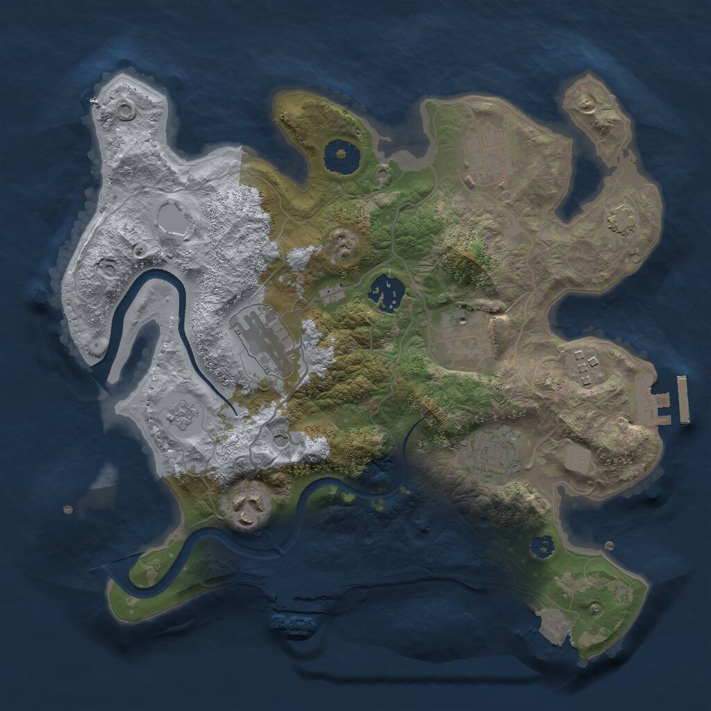 Rust Map: Procedural Map, Size: 3000, Seed: 1517623434, 13 Monuments