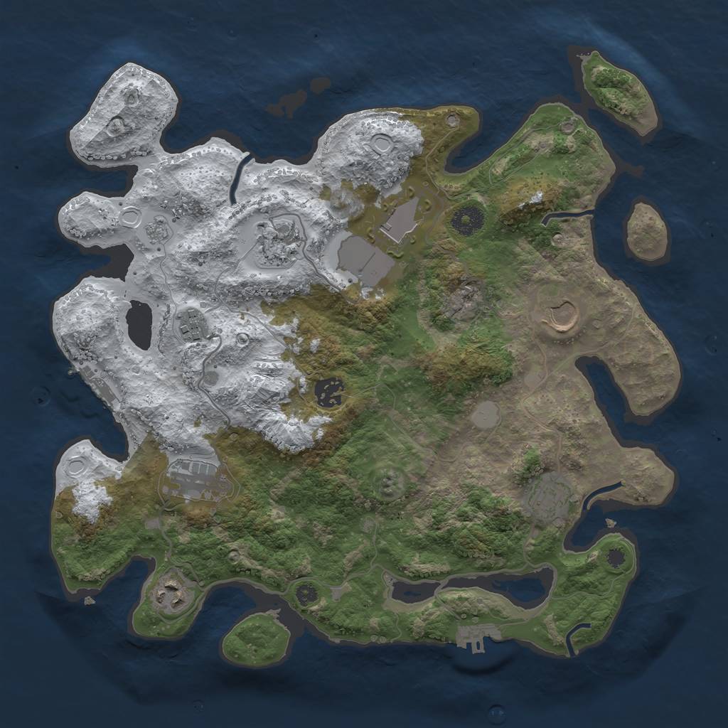 Rust Map: Procedural Map, Size: 3560, Seed: 6358220, 16 Monuments