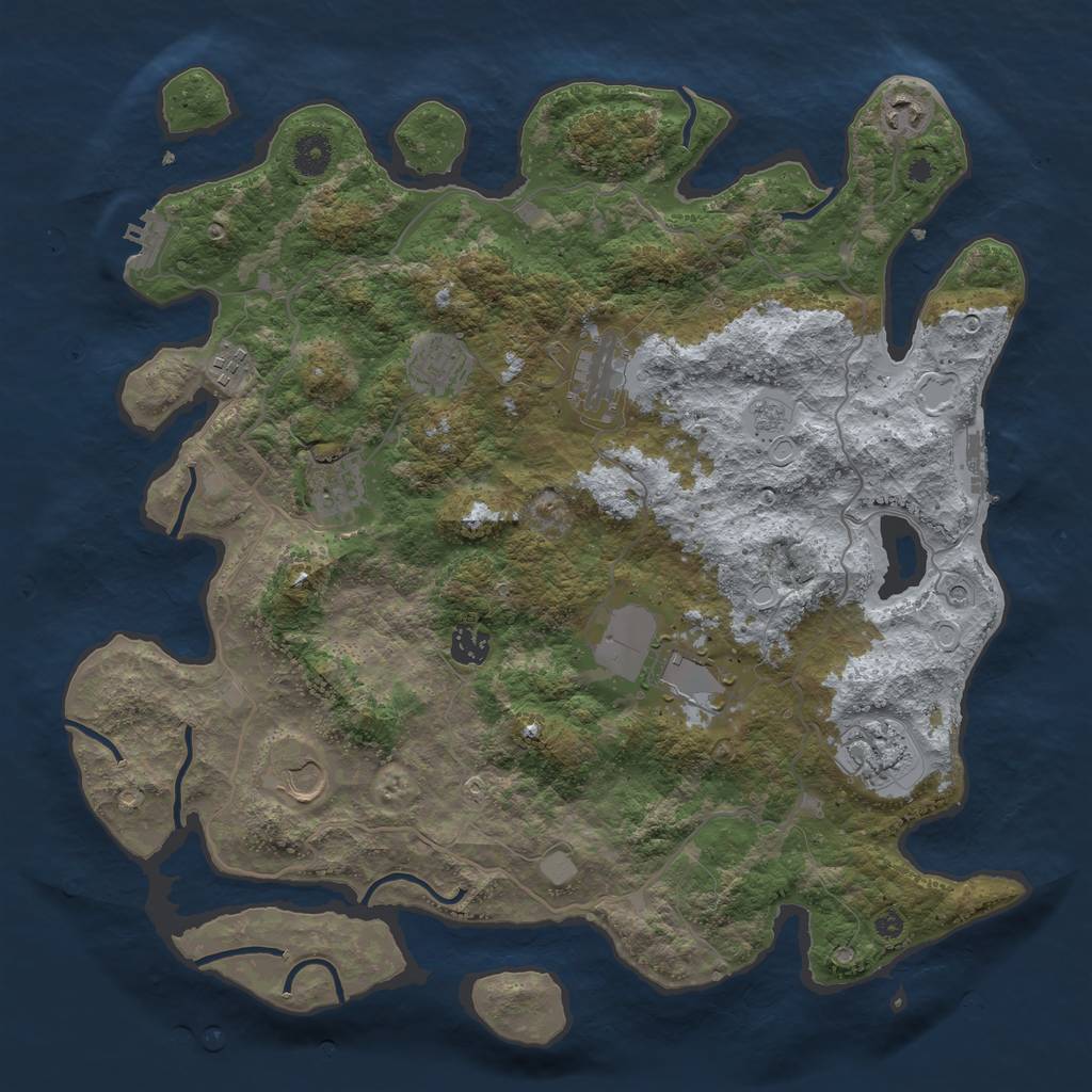 Rust Map: Procedural Map, Size: 4000, Seed: 1069336452, 16 Monuments