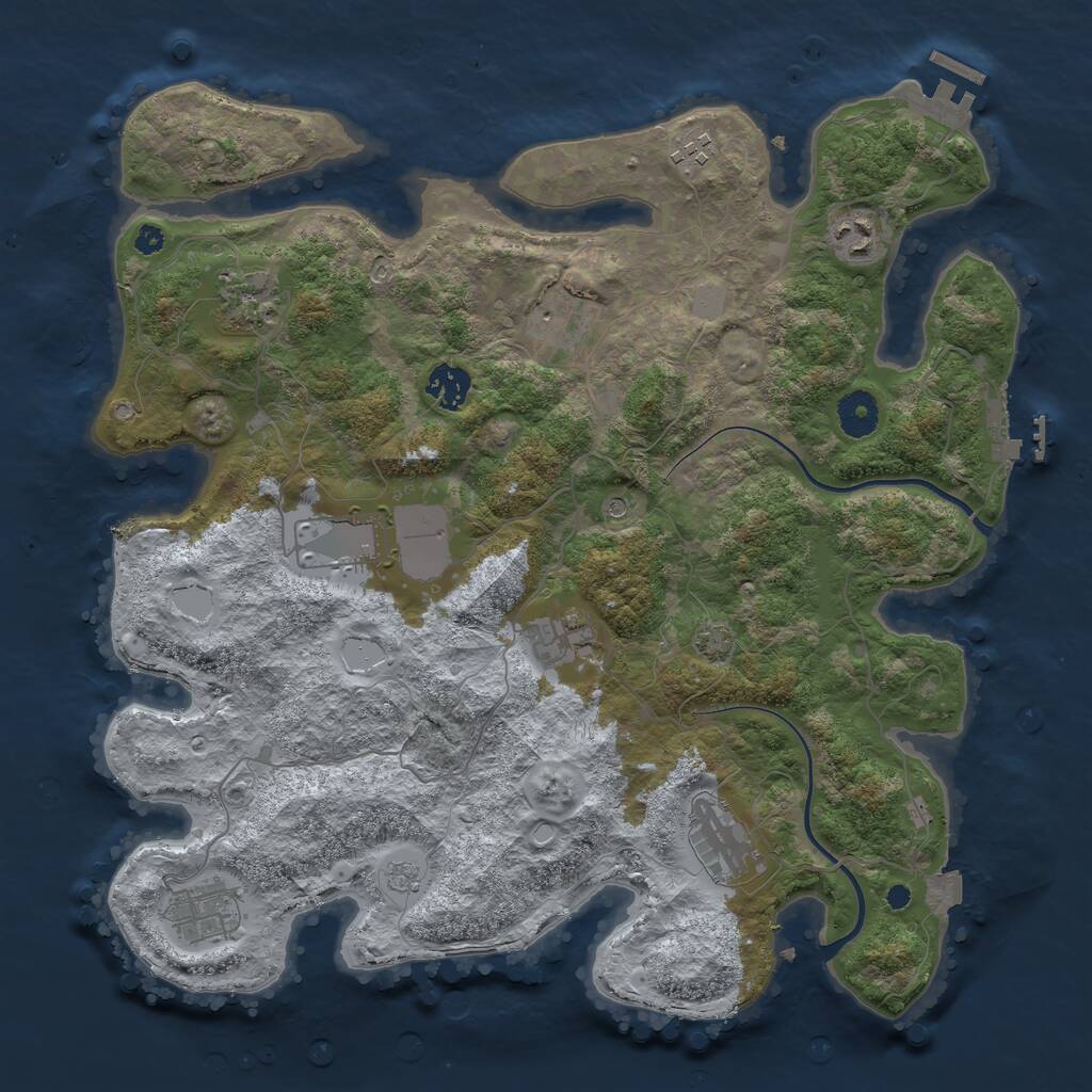 Rust Map: Procedural Map, Size: 3750, Seed: 323786972, 15 Monuments