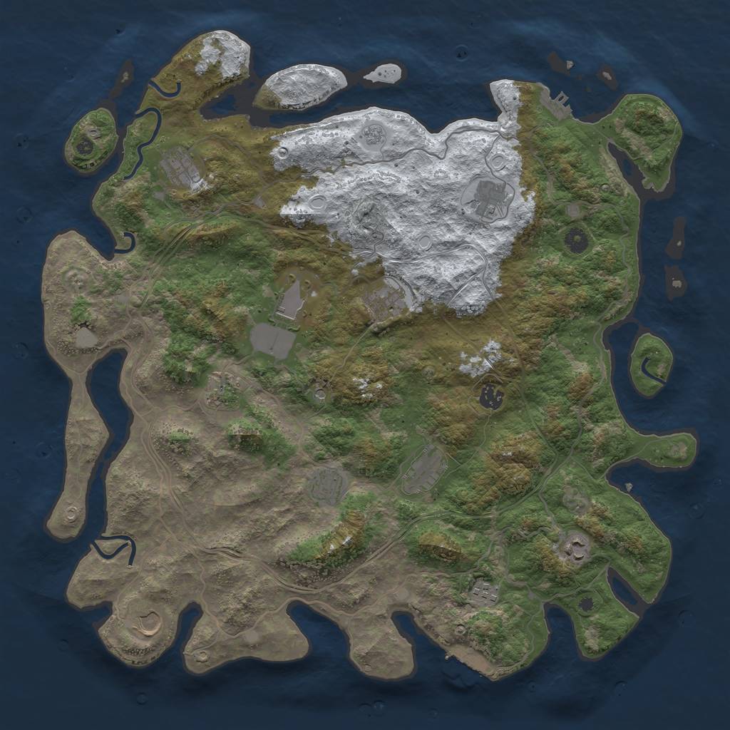 Rust Map: Procedural Map, Size: 4500, Seed: 2029239400, 20 Monuments