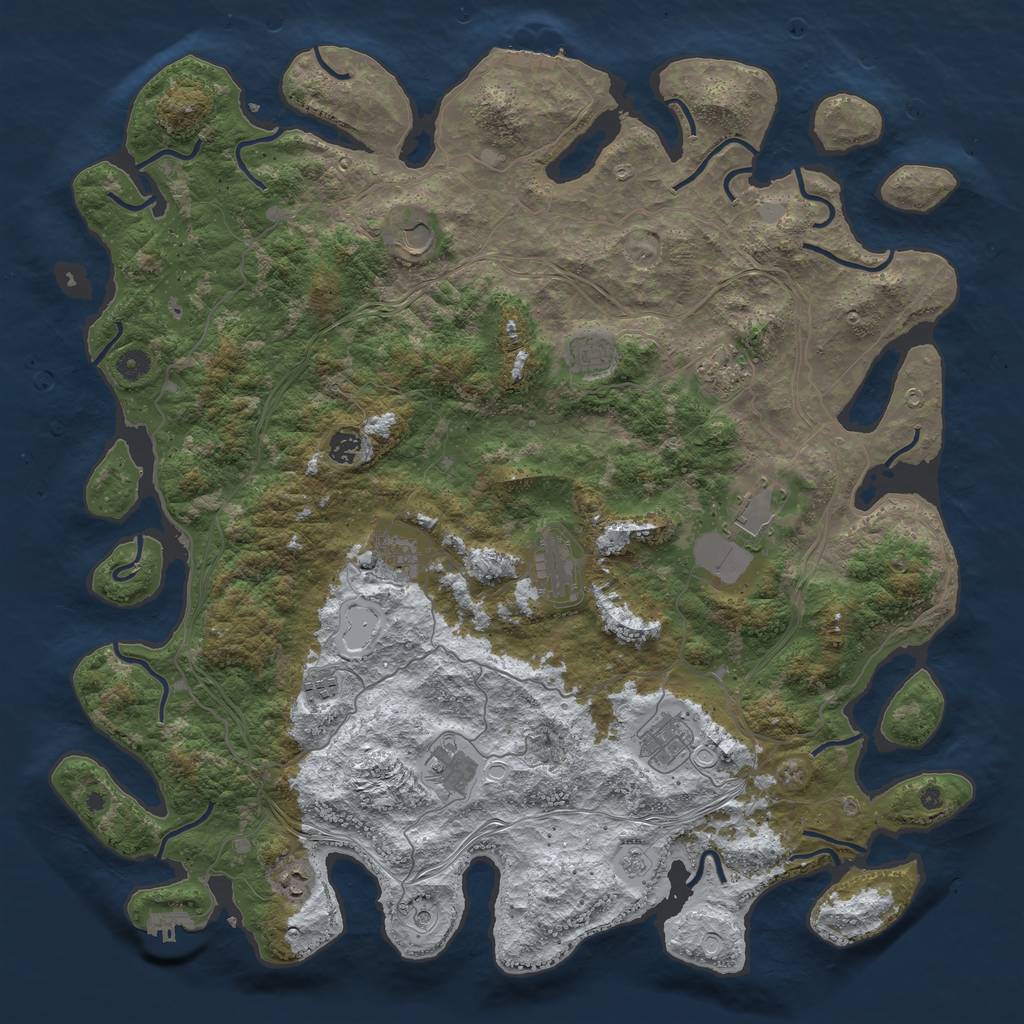 Rust Map: Procedural Map, Size: 4800, Seed: 1230975, 20 Monuments