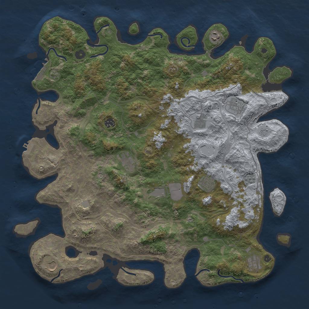 Rust Map: Procedural Map, Size: 4632, Seed: 1337, 17 Monuments