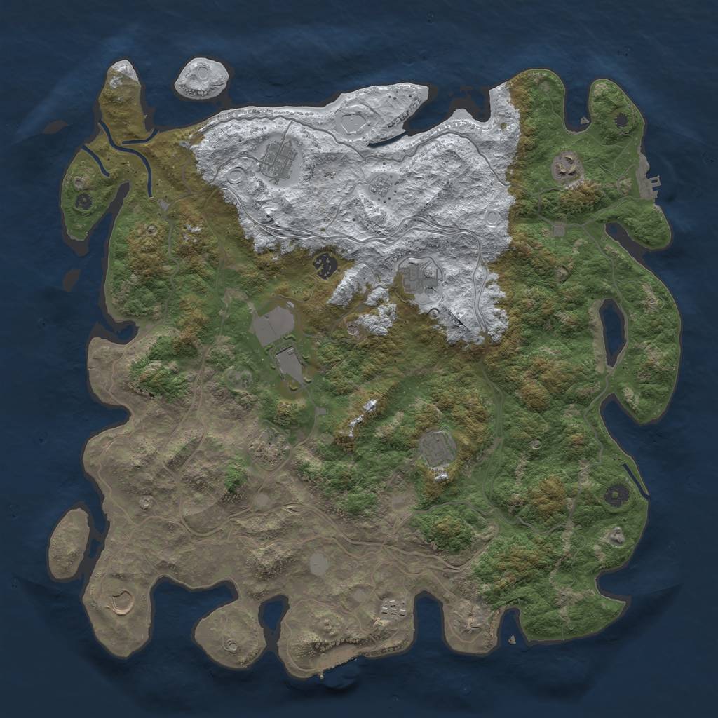 Rust Map: Procedural Map, Size: 4500, Seed: 5052022, 18 Monuments