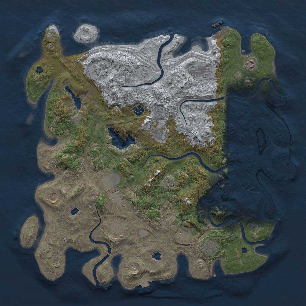 Rust Map: Procedural Map, Size: 4500, Seed: 5052022, 17 Monuments