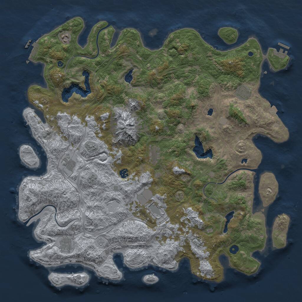 Rust Map: Procedural Map, Size: 5000, Seed: 127483965, 15 Monuments