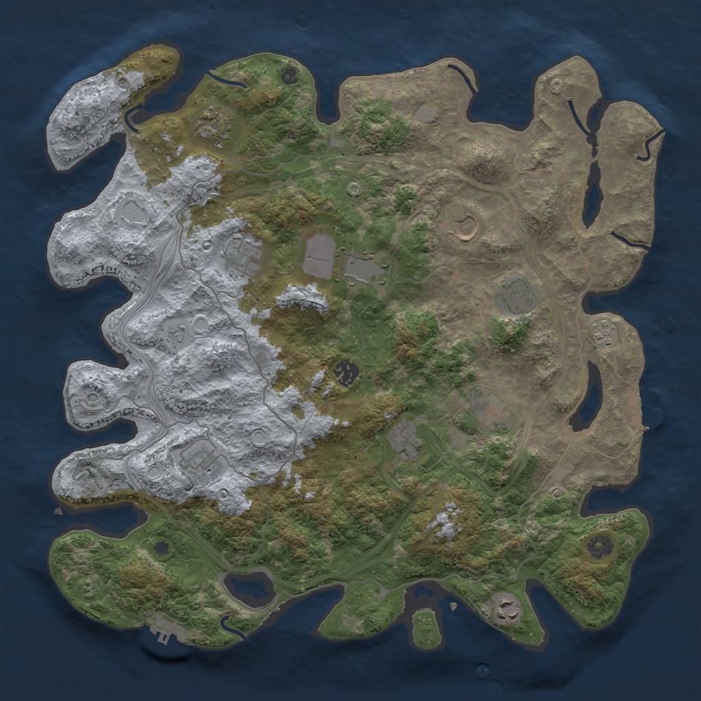 Rust Map: Procedural Map, Size: 4250, Seed: 1156471243, 20 Monuments