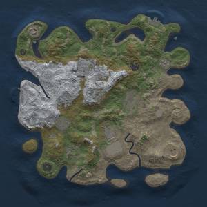 Thumbnail Rust Map: Procedural Map, Size: 3500, Seed: 442414518, 18 Monuments