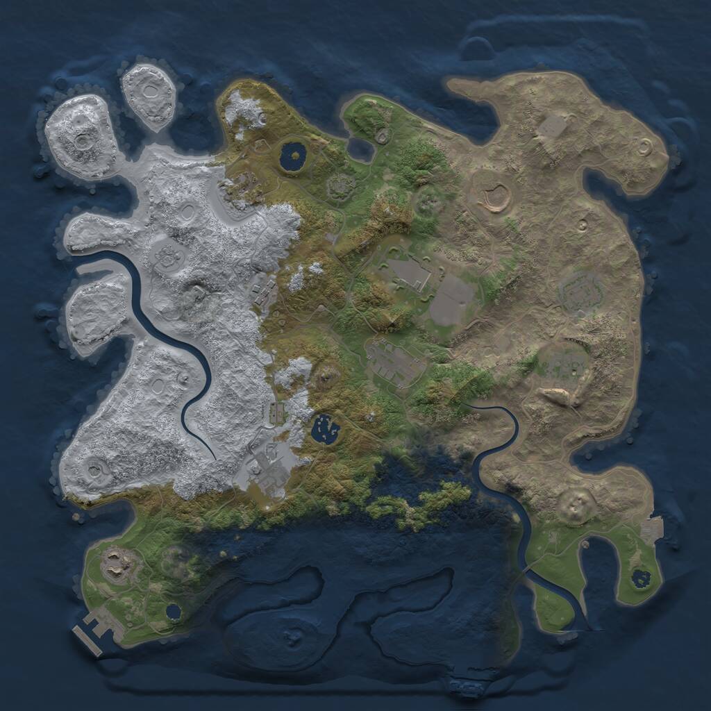 Rust Map: Procedural Map, Size: 3800, Seed: 531678924, 16 Monuments