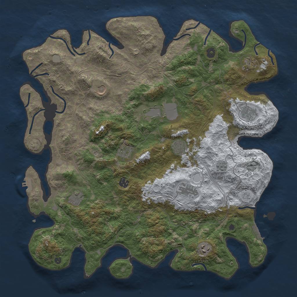 Rust Map: Procedural Map, Size: 4500, Seed: 26093240, 20 Monuments