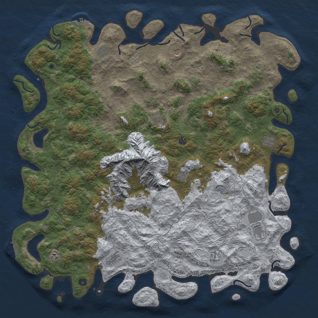 Rust Map: Procedural Map, Size: 6000, Seed: 899960, 20 Monuments