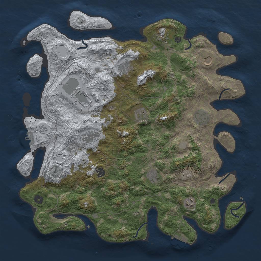 Rust Map: Procedural Map, Size: 4250, Seed: 425264482, 20 Monuments