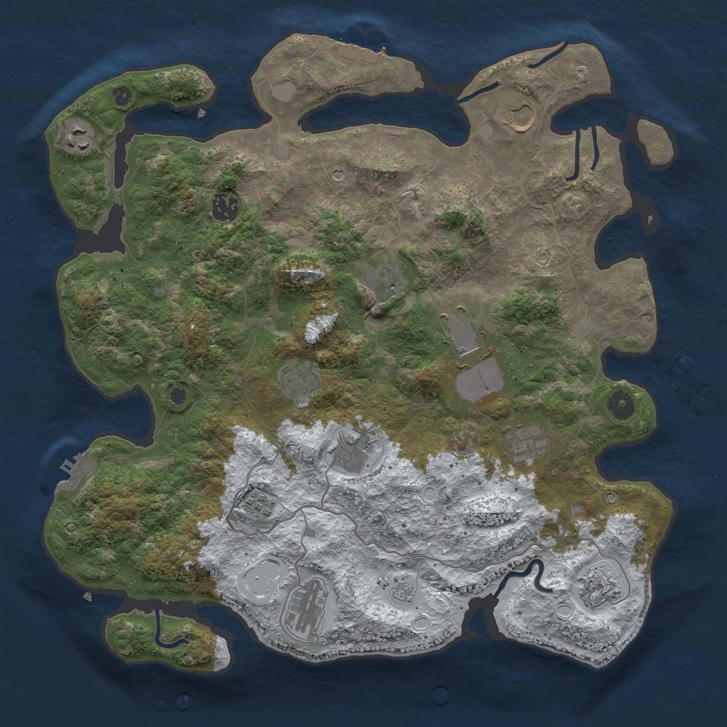 Rust Map: Procedural Map, Size: 4000, Seed: 1540577207, 20 Monuments