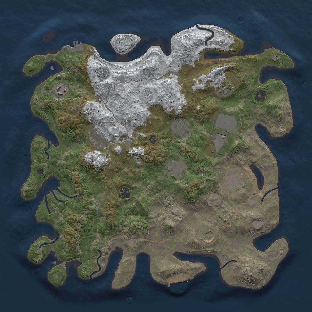 Rust Map: Procedural Map, Size: 4000, Seed: 534273153, 19 Monuments