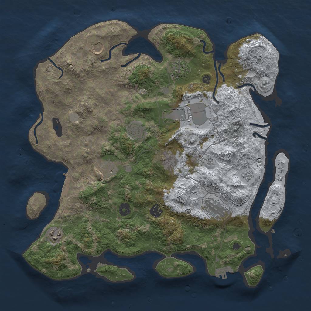 Rust Map: Procedural Map, Size: 3750, Seed: 46792, 18 Monuments