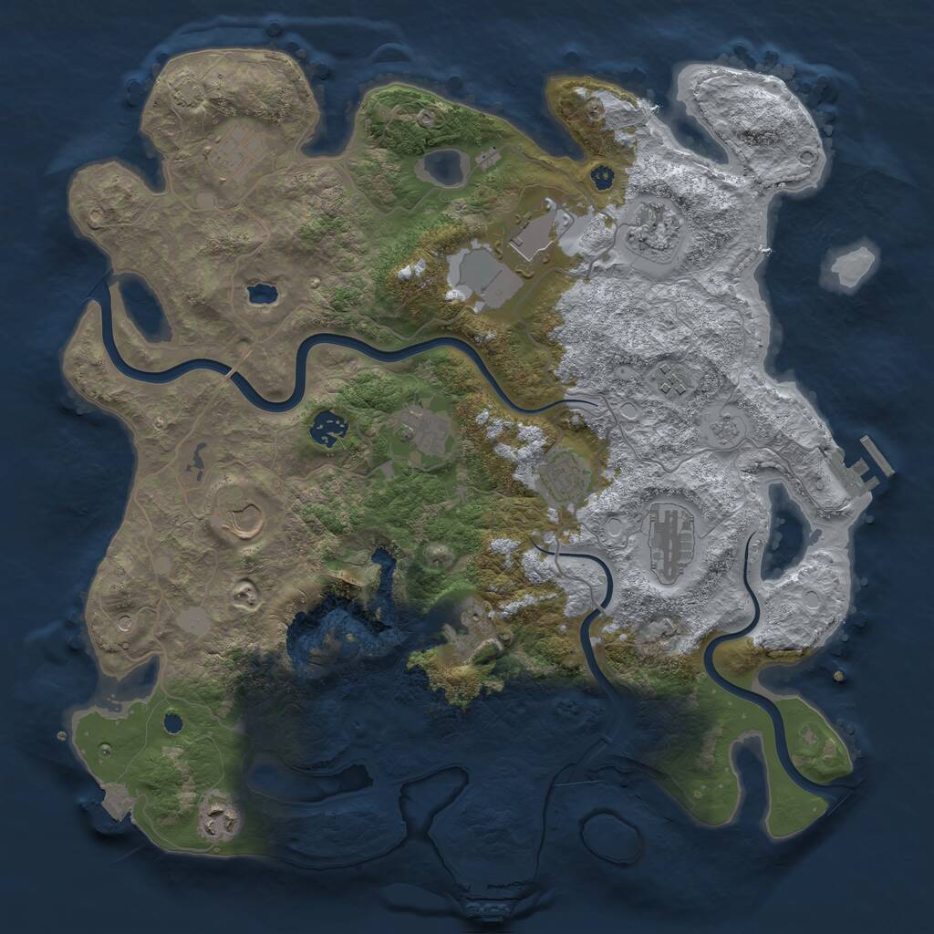 Rust Map: Procedural Map, Size: 4000, Seed: 1538652362, 17 Monuments