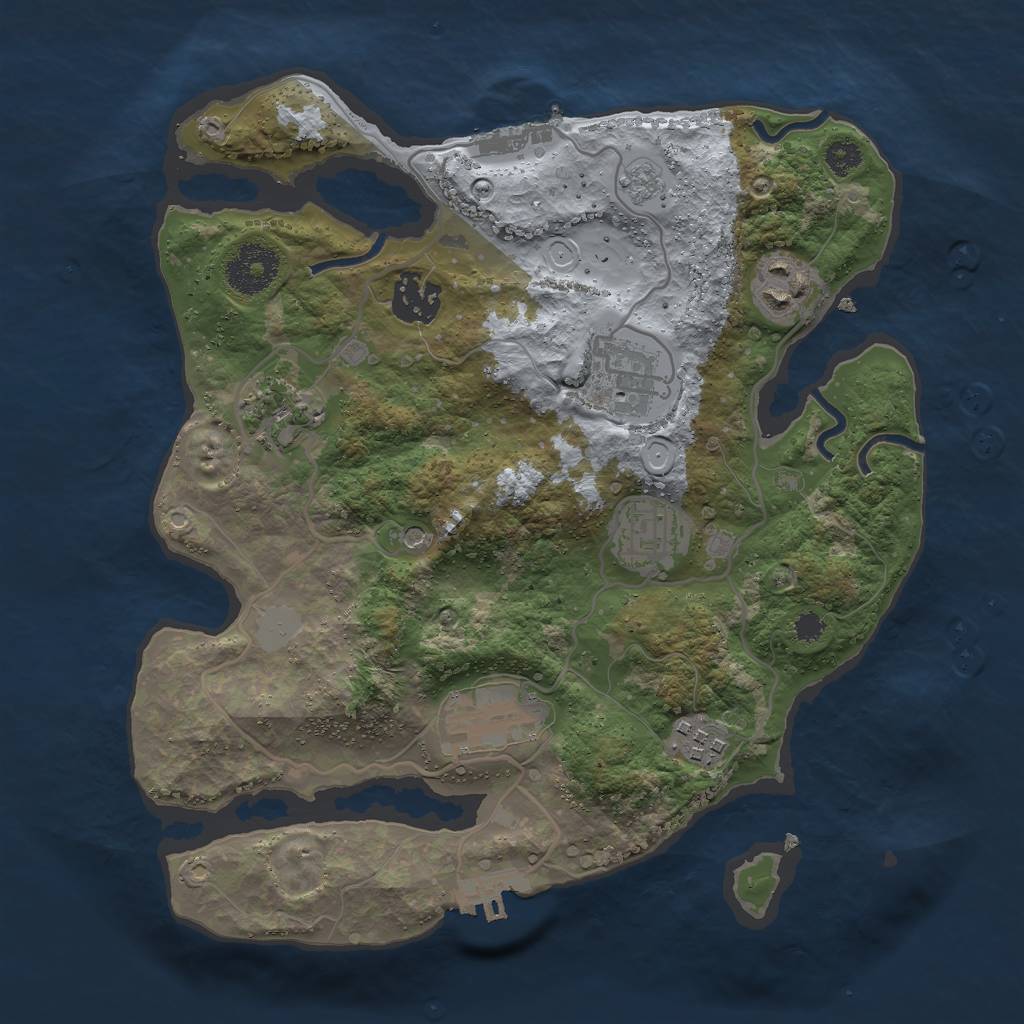 Rust Map: Procedural Map, Size: 3000, Seed: 1315826155, 16 Monuments