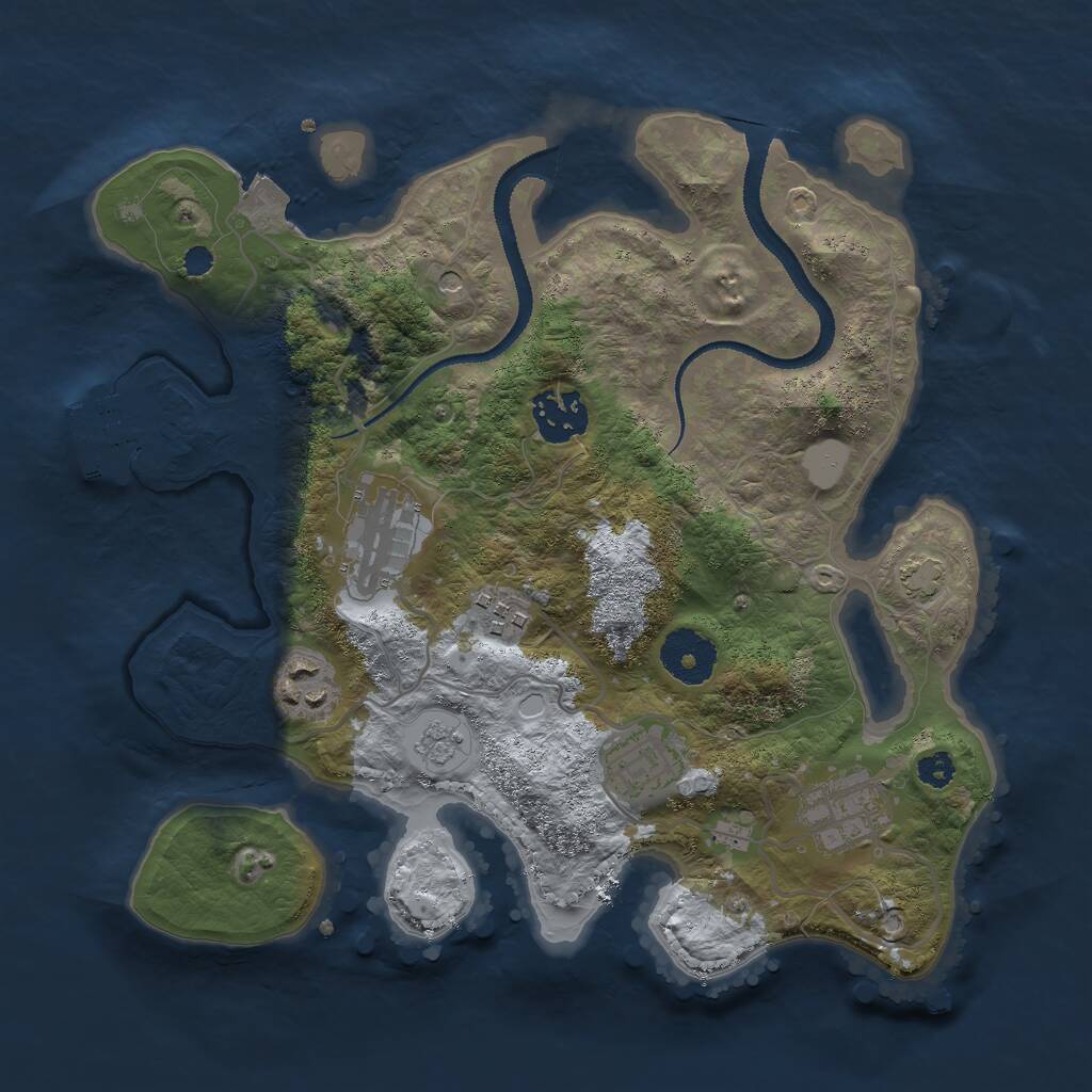 Rust Map: Procedural Map, Size: 3000, Seed: 230198134, 11 Monuments