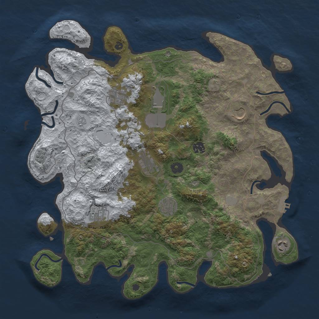 Rust Map: Procedural Map, Size: 4000, Seed: 396441058, 17 Monuments