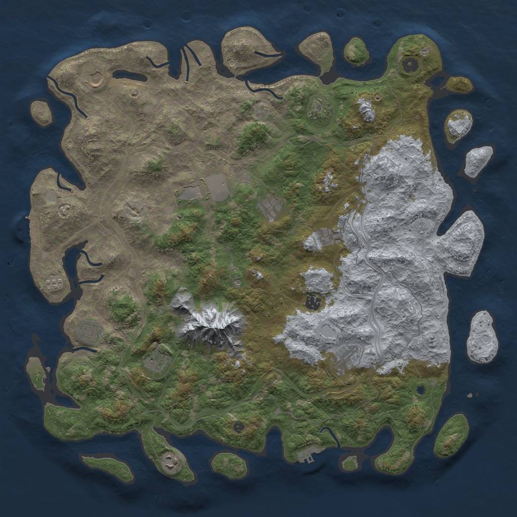 Rust Map: Procedural Map, Size: 5000, Seed: 111283, 18 Monuments