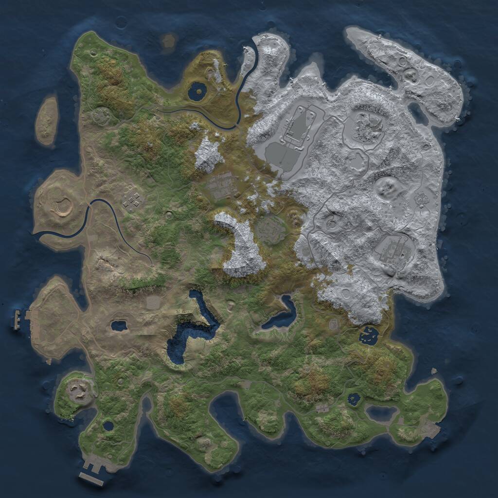 Rust Map: Procedural Map, Size: 4000, Seed: 936441058, 15 Monuments