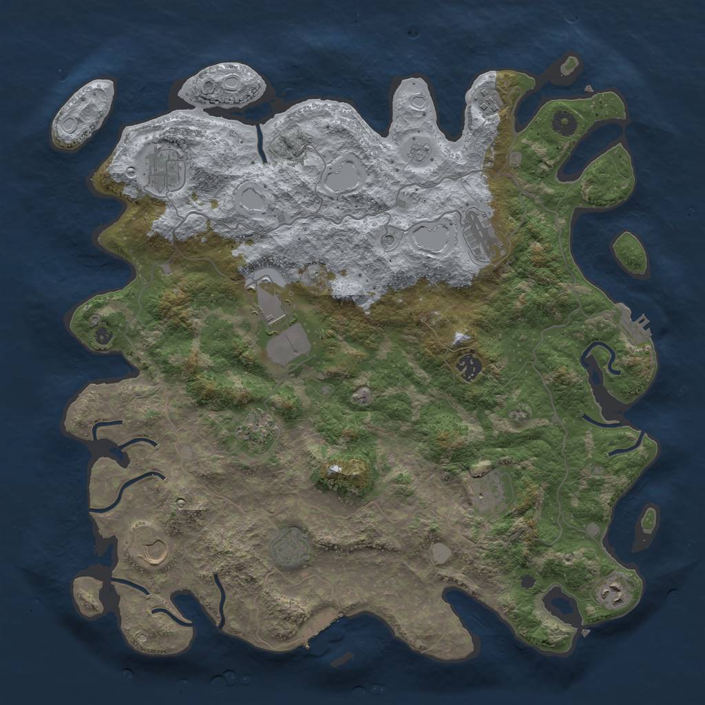 Rust Map: Procedural Map, Size: 4245, Seed: 19553, 17 Monuments