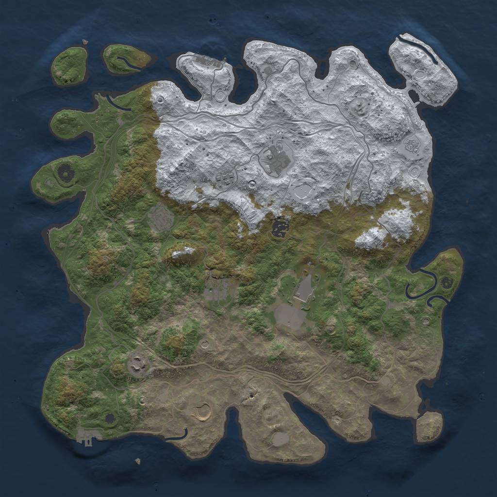 Rust Map: Procedural Map, Size: 4300, Seed: 1948488533, 17 Monuments