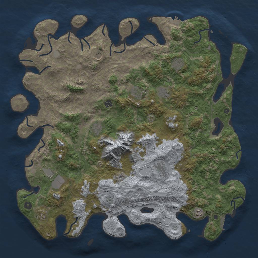 Rust Map: Procedural Map, Size: 5000, Seed: 94986021, 18 Monuments