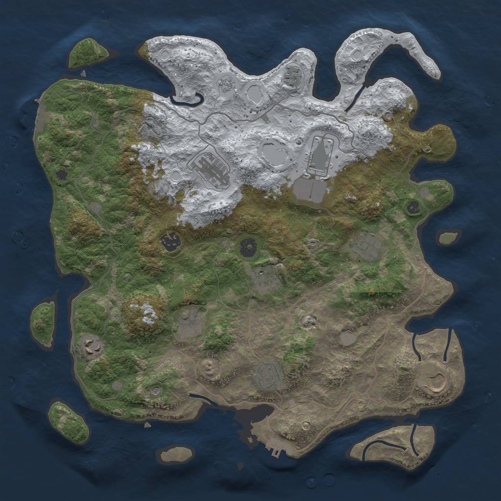 Rust Map: Procedural Map, Size: 4000, Seed: 35600, 19 Monuments