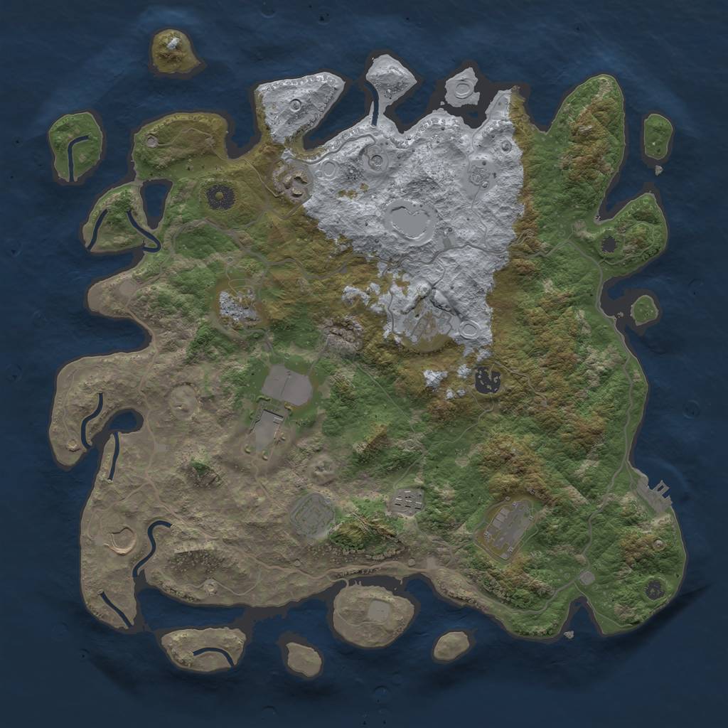 Rust Map: Procedural Map, Size: 4000, Seed: 15216, 17 Monuments