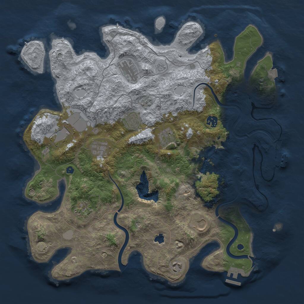Rust Map: Procedural Map, Size: 4000, Seed: 78042069, 16 Monuments