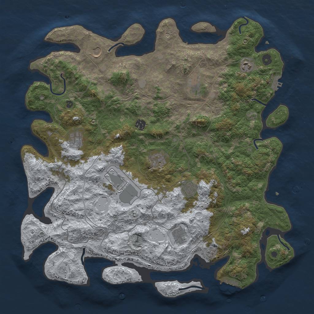 Rust Map: Procedural Map, Size: 4500, Seed: 1505646519, 19 Monuments
