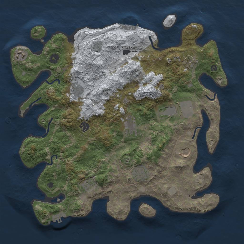 Rust Map: Procedural Map, Size: 3750, Seed: 4494482, 19 Monuments
