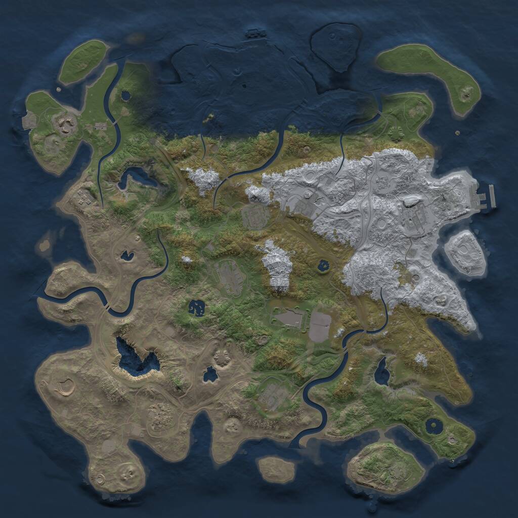 Rust Map: Procedural Map, Size: 4500, Seed: 853255785, 17 Monuments